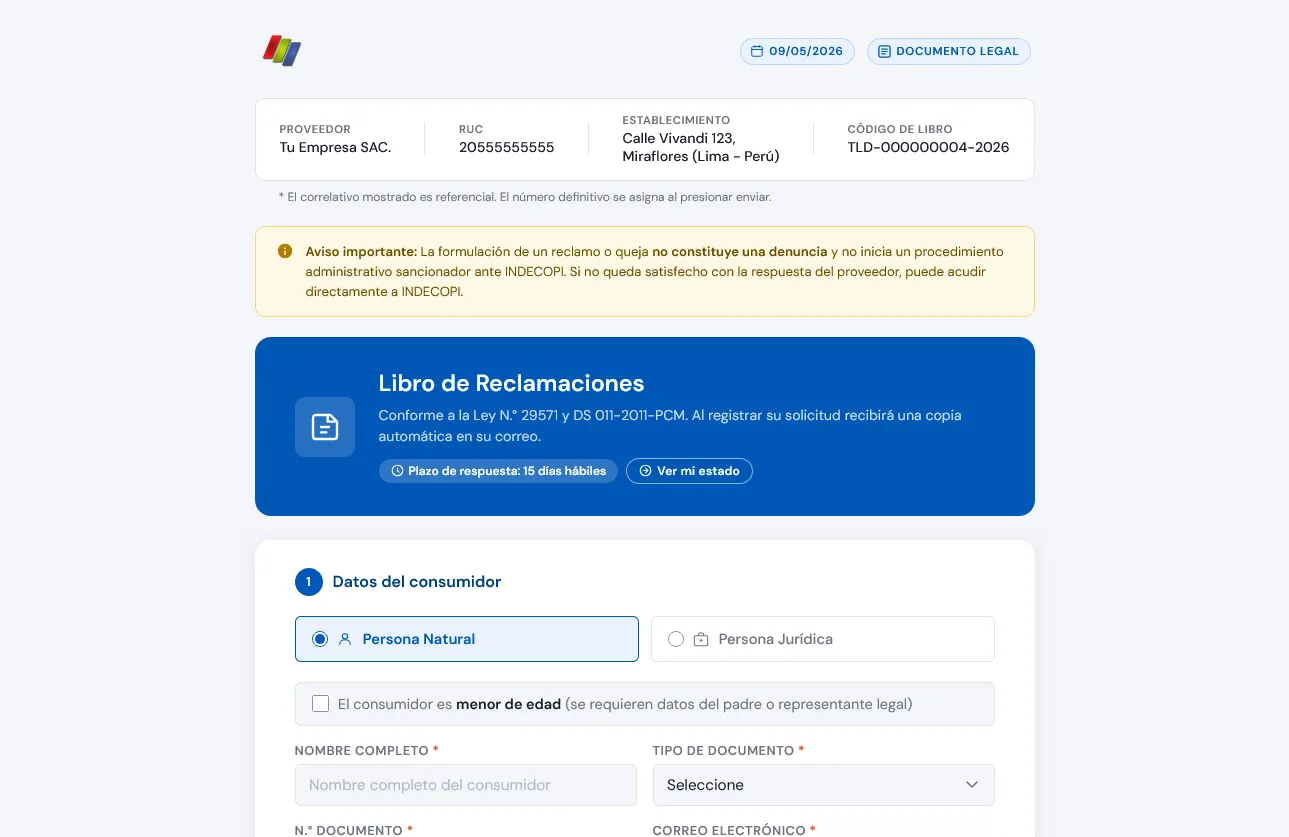 Formulario de Reclamaciones