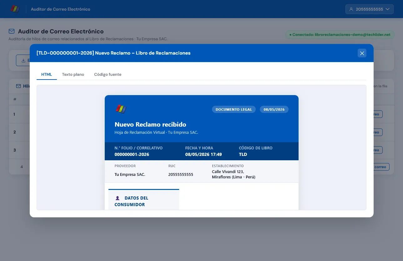 Lector de Correo Integrado